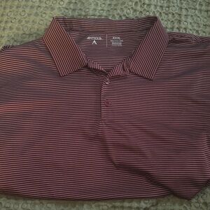 Antigua Men's Maroon Striped Polo Shirt